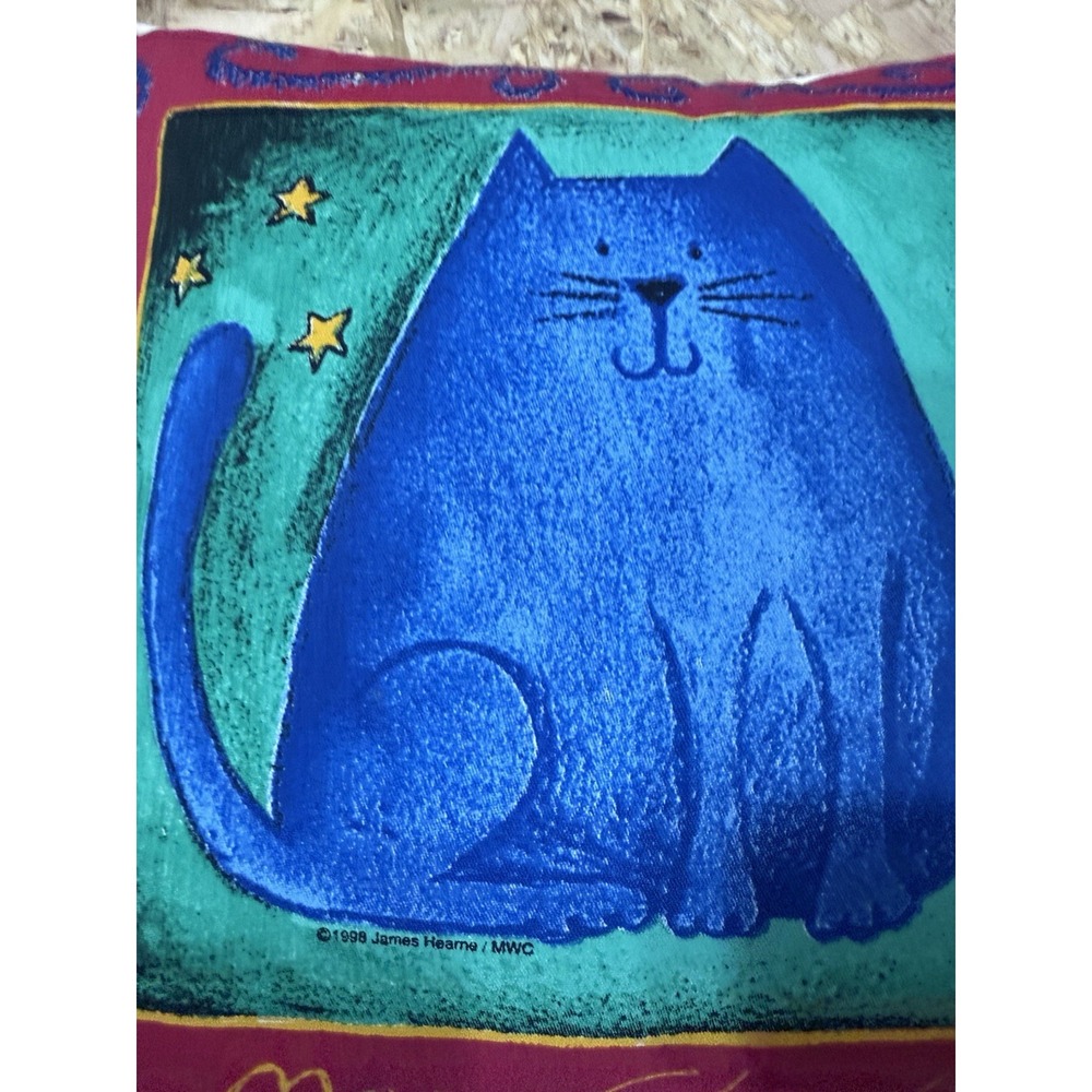 Merry Christmas Pillow Red, Blue, Green Abstract Cat Lovers by KenTex 16"x16" - Picture 6 of 9
